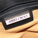 Jimmy Choo Hand Bag Leather 2way Black Gold Auth am8495-18