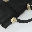 Jimmy Choo Hand Bag Leather 2way Black Gold Auth am8495-6