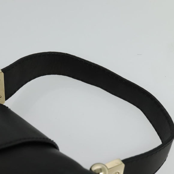 Jimmy Choo Hand Bag Leather 2way Black Gold Auth am8495