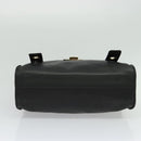 Jimmy Choo Hand Bag Leather 2way Black Gold Auth am8495-5