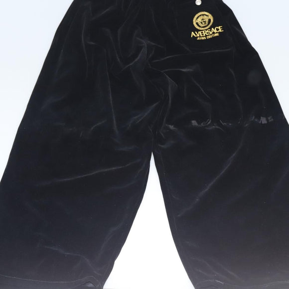 VERSACE Bottoms Velor Black Auth am8496