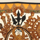 HERMES Carre 90 Scarf ""L'ORDES CHEFS"" Silk Black Orange Auth am8501-3