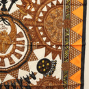 HERMES Carre 90 Scarf ""L'ORDES CHEFS"" Silk Black Orange Auth am8501-7