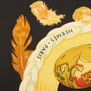 HERMES Carre 90 Scarf ""Couvee d'Hermes"" Silk Black Auth am8503-11