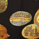 HERMES Carre 90 Scarf ""Couvee d'Hermes"" Silk Black Auth am8503-12