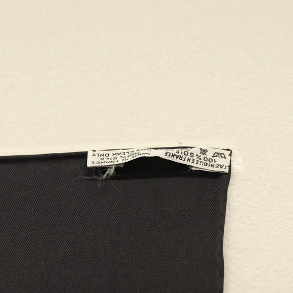 HERMES Carre 90 Scarf ""Couvee d'Hermes"" Silk Black Auth am8503