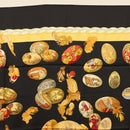 HERMES Carre 90 Scarf ""Couvee d'Hermes"" Silk Black Auth am8503-3