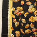 HERMES Carre 90 Scarf ""Couvee d'Hermes"" Silk Black Auth am8503-5