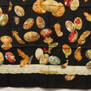 HERMES Carre 90 Scarf ""Couvee d'Hermes"" Silk Black Auth am8503-9