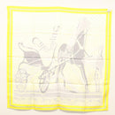 HERMES Carre 90 Scarf ""CALECHE ELASTIQUE "" Silk Yellow Auth am8504-10