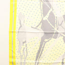 HERMES Carre 90 Scarf ""CALECHE ELASTIQUE "" Silk Yellow Auth am8504-5