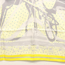 HERMES Carre 90 Scarf ""CALECHE ELASTIQUE "" Silk Yellow Auth am8504-8