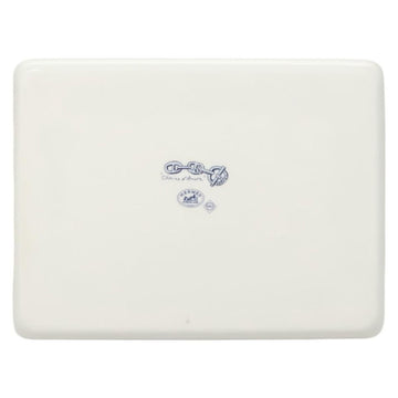 HERMES Chaine d'Ancre Square Plate Pottery White Auth am8506 - 0
