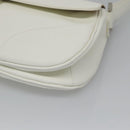 BURBERRY Shoulder Bag Leather White Silver Auth am8509-9