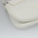BURBERRY Shoulder Bag Leather White Silver Auth am8509-16