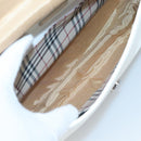 BURBERRY Shoulder Bag Leather White Silver Auth am8509-11