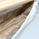 BURBERRY Shoulder Bag Leather White Silver Auth am8509-17