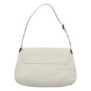BURBERRY Shoulder Bag Leather White Silver Auth am8509-2