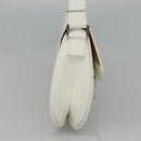 BURBERRY Shoulder Bag Leather White Silver Auth am8509-3