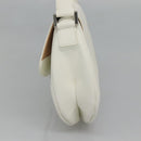 BURBERRY Shoulder Bag Leather White Silver Auth am8509-4