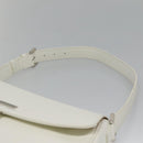 BURBERRY Shoulder Bag Leather White Silver Auth am8509-8