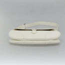 BURBERRY Shoulder Bag Leather White Silver Auth am8509-5