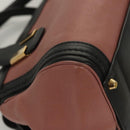 Chloe Alice Hand Bag Leather 2way Pink Black gold Auth am8512-10