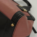 Chloe Alice Hand Bag Leather 2way Pink Black gold Auth am8512-11