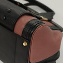 Chloe Alice Hand Bag Leather 2way Pink Black gold Auth am8512-13