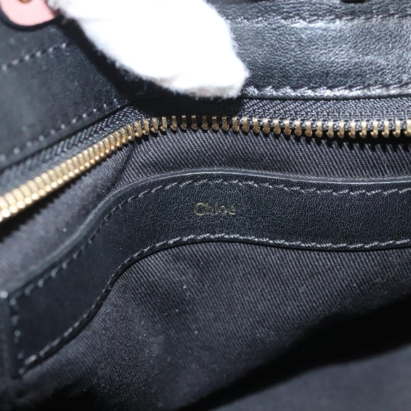 Chloe Alice Hand Bag Leather 2way Pink Black gold Auth am8512