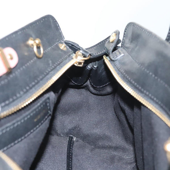 Chloe Alice Hand Bag Leather 2way Pink Black gold Auth am8512