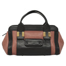 Chloe Alice Hand Bag Leather 2way Pink Black gold Auth am8512-2