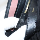 Chloe Alice Hand Bag Leather 2way Pink Black gold Auth am8512-21