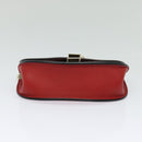 Chloe Chain Georgia Shoulder Bag Leather Red Gold Auth am8513-5