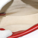 Chloe Chain Georgia Shoulder Bag Leather Red Gold Auth am8513-11