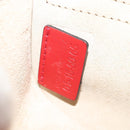 Chloe Chain Georgia Shoulder Bag Leather Red Gold Auth am8513-12