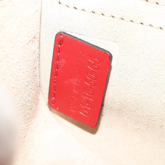 Chloe Chain Georgia Shoulder Bag Leather Red Gold Auth am8513