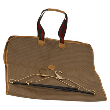 GUCCI Micro GG Supreme Web Sherry Line Garment Cover PVC Beige Green Auth am8520