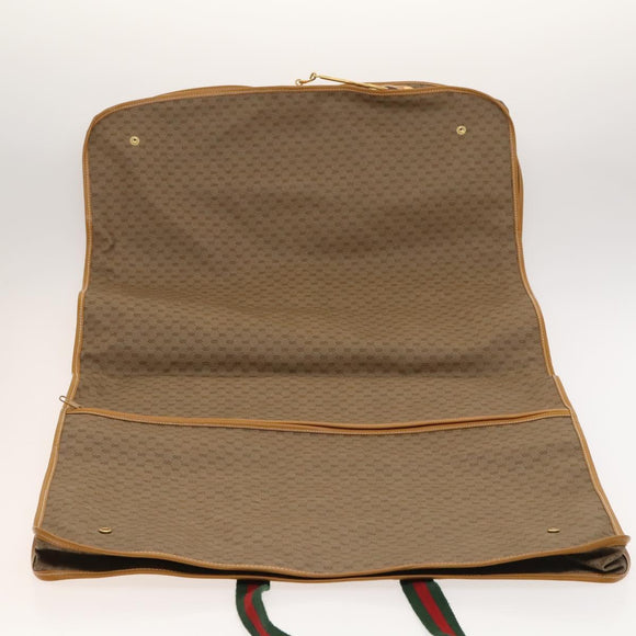 GUCCI Micro GG Supreme Web Sherry Line Garment Cover PVC Beige Green Auth am8520