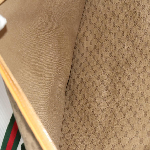 GUCCI Micro GG Supreme Web Sherry Line Garment Cover PVC Beige Green Auth am8520