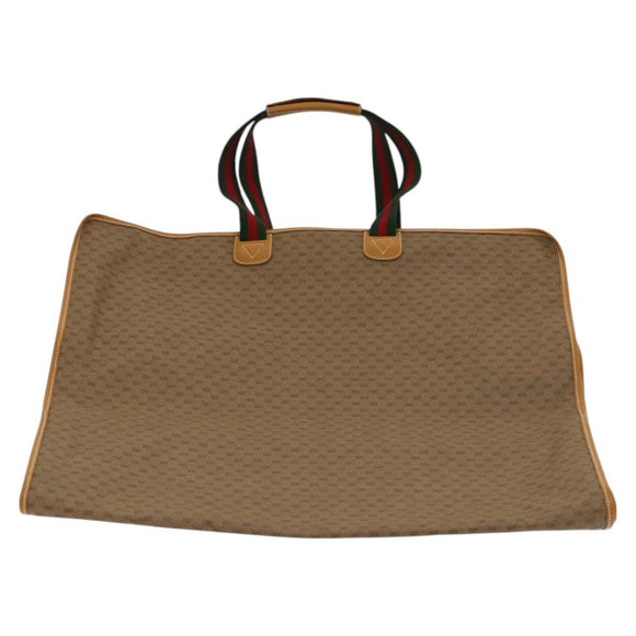 GUCCI Micro GG Supreme Web Sherry Line Garment Cover PVC Beige Green Auth am8520