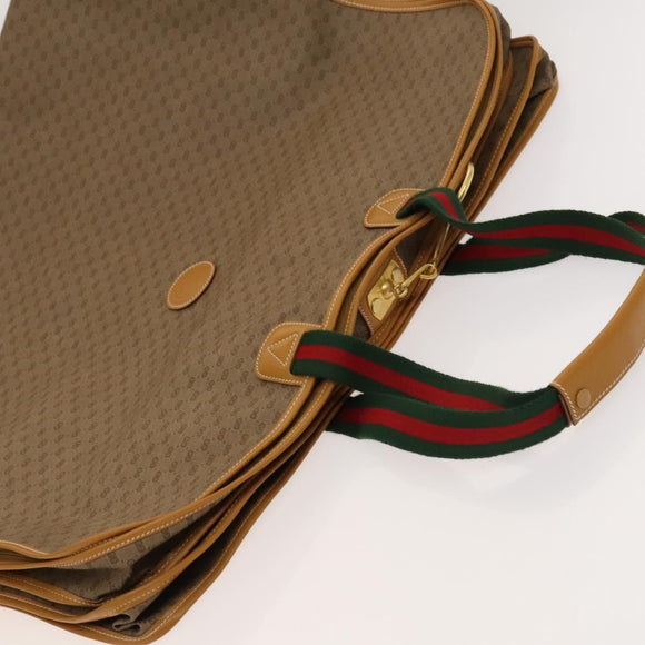 GUCCI Micro GG Supreme Web Sherry Line Garment Cover PVC Beige Green Auth am8520