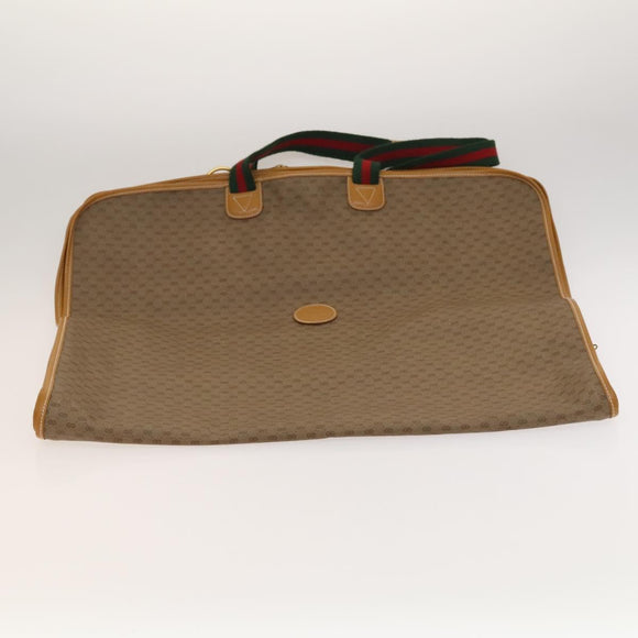 GUCCI Micro GG Supreme Web Sherry Line Garment Cover PVC Beige Green Auth am8520