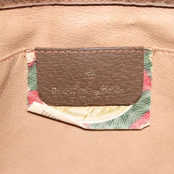 GUCCI GG Supreme Web Sherry Line Clutch Bag PVC Beige Gold 89 01 033 Auth am8521