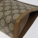 GUCCI GG Supreme Web Sherry Line Clutch Bag PVC Beige Gold 89 01 033 Auth am8521-8