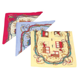 CELINE Handkerchief Cotton 3 Set Pink Beige Auth am8524A