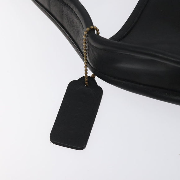 Coach Shoulder Bag Leather Black Silver Auth am8529