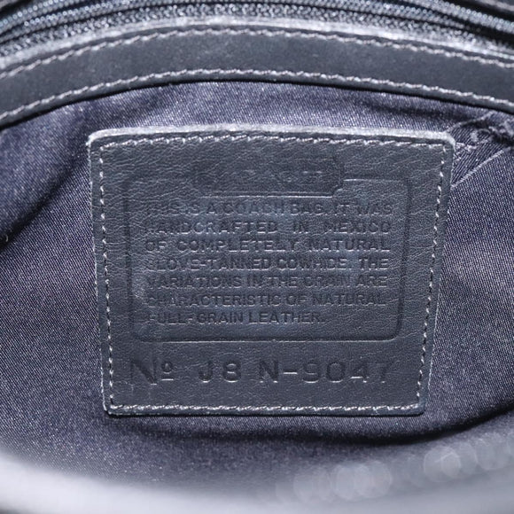 Coach Shoulder Bag Leather Black Silver Auth am8529