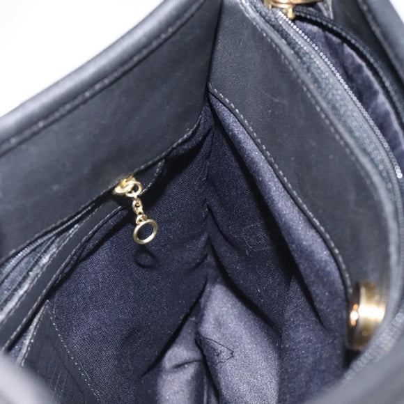 Coach Shoulder Bag Leather Black Silver Auth am8529