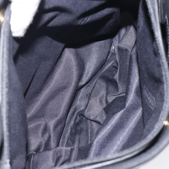 Coach Shoulder Bag Leather Black Silver Auth am8529